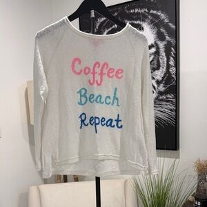 Lilly Pulitzer White Long Sleeve Top with Colorful Text